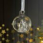 Glass Bauble With Gold Stars And Nativity, thumbnail 2 of 2