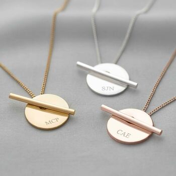 Martha Personalised Disc And Bar Necklace, 2 of 12