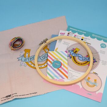 'Stay Lucky' Large Embroidery Craft Kit, 3 of 3