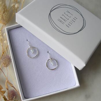 Sky Blue Topaz Circle Earrings, 3 of 4