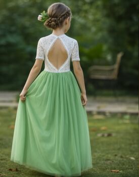 Bonnie In Apple Green ~ Party Or Flower Girl Dress, 4 of 4