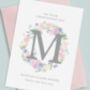 Floral Wreath Personalised Christening Card, thumbnail 1 of 1