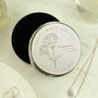 Personalised Birth Flower Round Silver Trinket Box, thumbnail 3 of 12