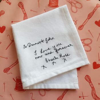 Handwritten Message Second Anniversary Cotton Hanky, 7 of 11
