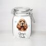 Personalised Cocker Spaniel Kilner Style Dog Treat Jar, thumbnail 1 of 2