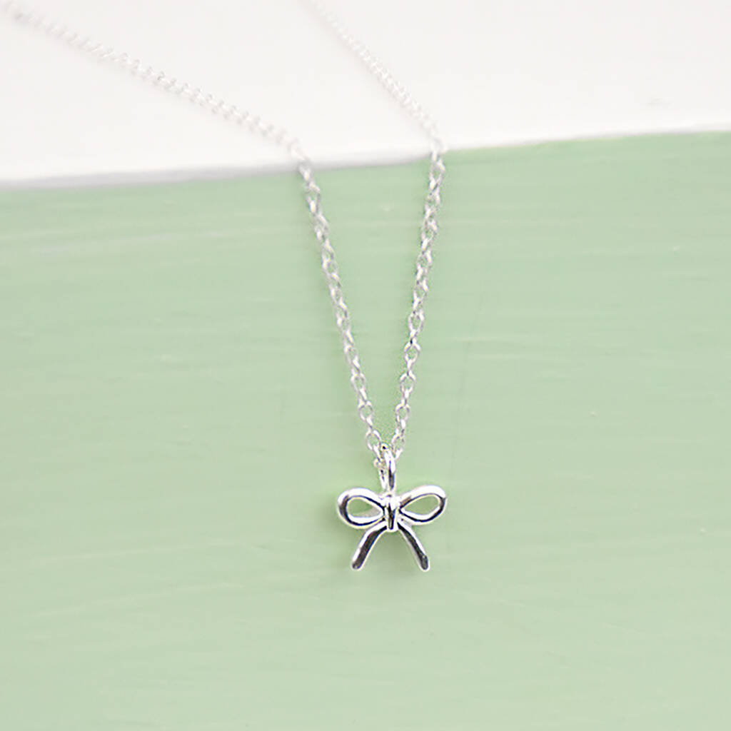Sterling Silver Bow Necklace By Ellie Ellie | notonthehighstreet.com