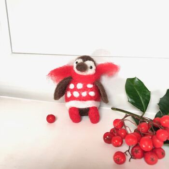 Christmas Felt Penguin In Red Scarf, 2 of 4