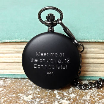 Pocket Watch With Personalised Initials And Message, 2 of 3