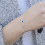 Sterling Silver September Birthstone Curb Bracelet – Sapphire, thumbnail 2 of 6