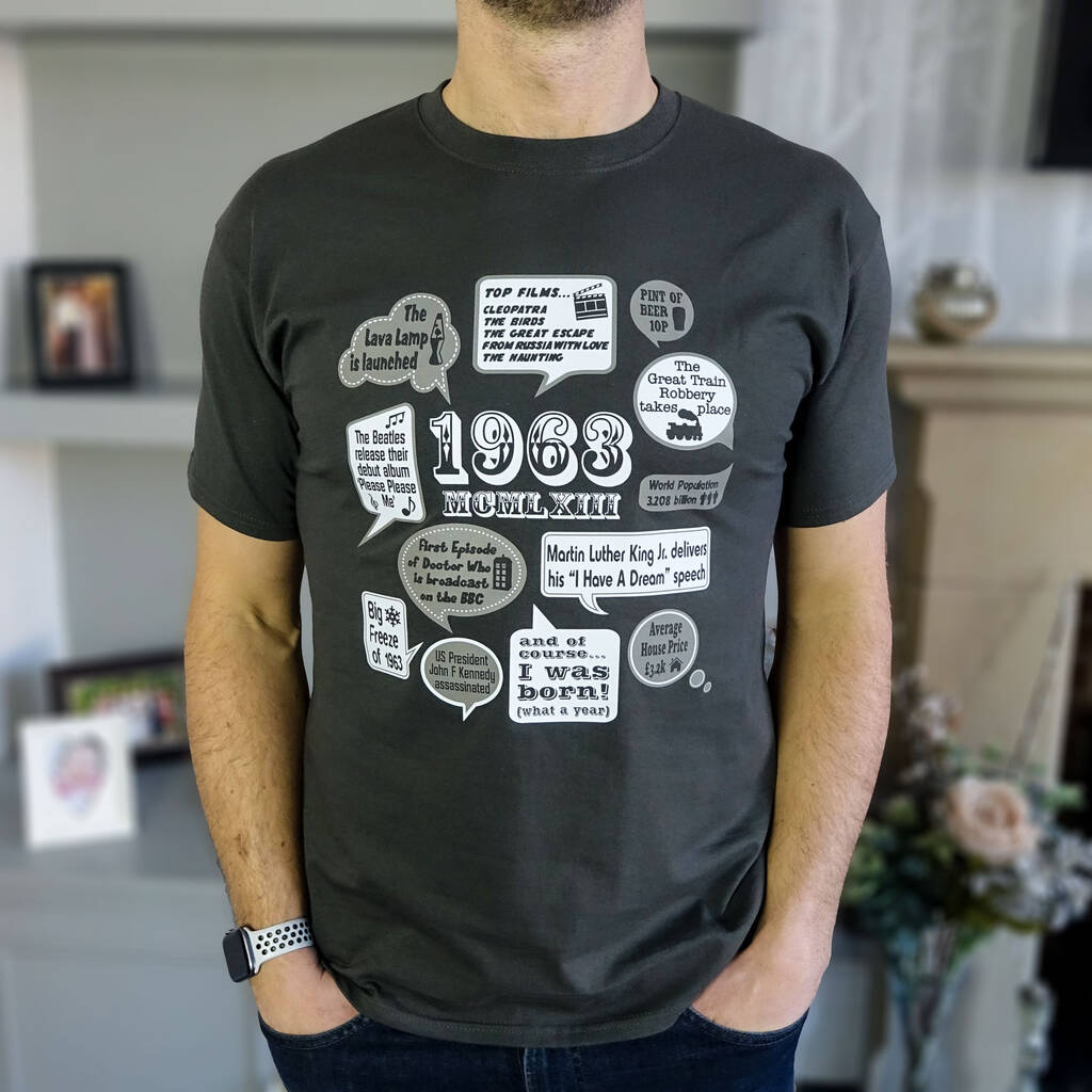 'Events Of 1963' 60th Birthday Gift T Shirt, 1 of 5