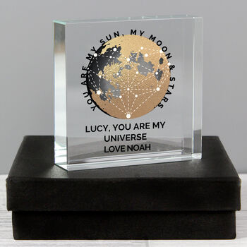 Personalised You Are My Sun My Moon Crystal Block, 3 of 4