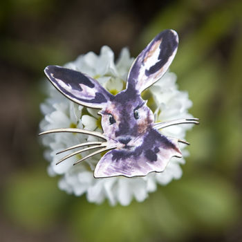Inky Hare Eco Wooden Pin Brooch, 4 of 6