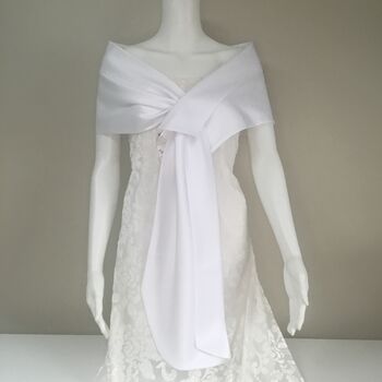 White Bridal Evening Dress Shawl, 7 of 7