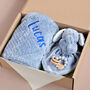 Personalised Dusty Blue Gift Set For Baby Boy, thumbnail 1 of 7