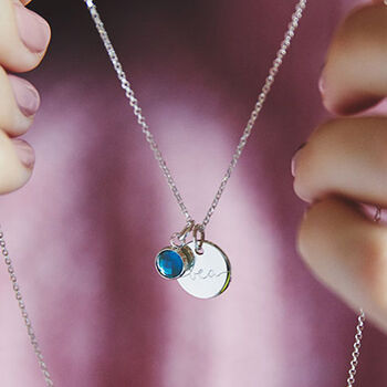 Esme Personalised Initial Birthstone Necklace By Bloom Boutique ...