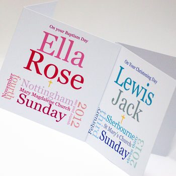 Typographic Personalised Christening Card, 8 of 8