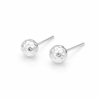 Sterling Silver Hammered Ball Stud Earrings – 6mm, 7 of 9