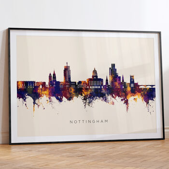 Nottingham Skyline Cityscape Black And White, 6 of 12