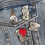 Tatty Teddy Head Enamel Pin Badge, thumbnail 2 of 3