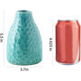 Set Of Three Glazed Blue Green Ceramic Flower Vase, thumbnail 5 of 5