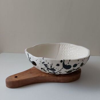 Textured Ceramic Dining Bowl Handmade, 8 of 9