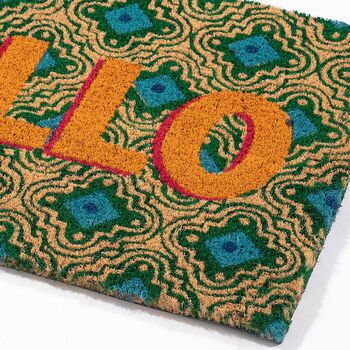 Kia Hello Print Coir Door Mat, 5 of 5