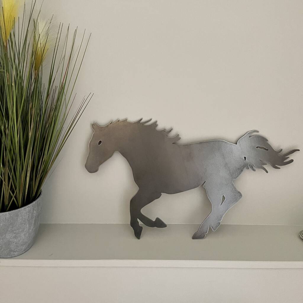 Large Metal Running Horse Wall By Suffolk Style