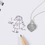 Your Child's Drawing Personalised Heart Necklace, thumbnail 1 of 7