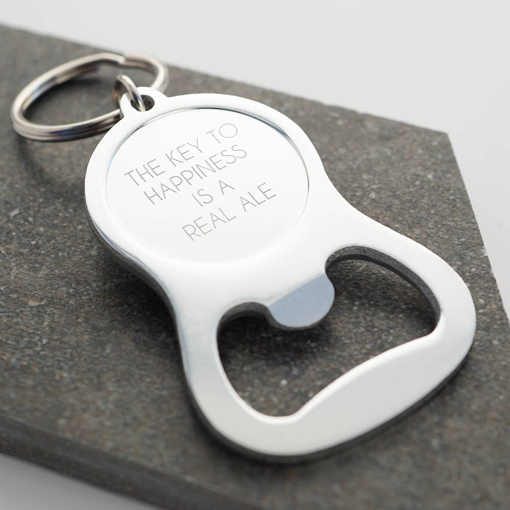 personalised bottle opener keyring by wue