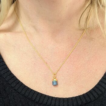 September Birthstone Necklace, Sapphire, Gold Plated, 3 of 5