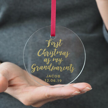 Personalised Grandparents First Christmas Decoration, 2 of 4
