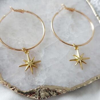 Charm Gold Plated Hoop Earrings Mothers Day Jewellery, 6 of 10