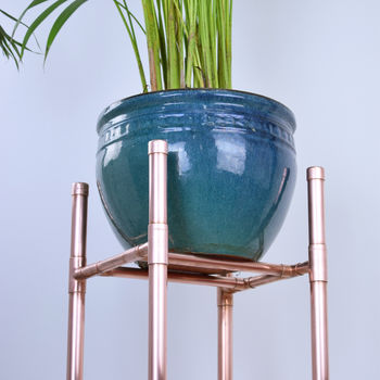 Broad Tall Copper Plant Stand, 3 of 3