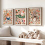 Personalised Woodland Nursery Print Set | Set Of Three Wall Art, thumbnail 1 of 11