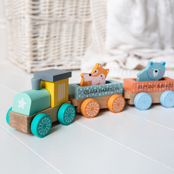 Personalised Wooden Animal Train Set, 3 of 4