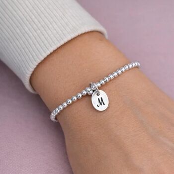 Personalised Engraved Initial Bracelet Sterling Silver, 2 of 12