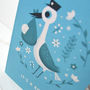 'It's A Boy' Illustrated Stork New Baby Card, thumbnail 3 of 3