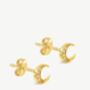 Moon Stud Earrings In 18k Gold, thumbnail 3 of 5