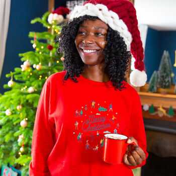 'Merry Christmas' Retro Sweatshirt Jumper, 4 of 10