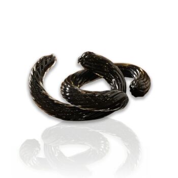 Twisted Murano Glass Chain Sculpture – Amber And Smoke, 4 of 4