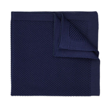 Navy Blue Diamond End Knitted Neck Tie In 100% Soft Polyester, 8 of 12