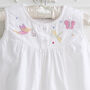 Girl's White Cotton Dragonfly Nightdress, thumbnail 3 of 5