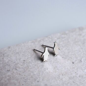 Sterling Silver Penguin Stud Earrings, 3 of 6