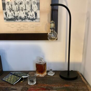 Black Industrial Table Desk Lamp Incl Vintage Bulb, 2 of 5