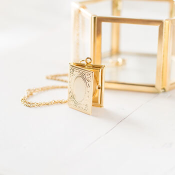 Gold Plated Book Locket Necklace, 3 of 10