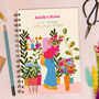 Floral Plant Lady Illustrated Personalised Notebook, thumbnail 4 of 7