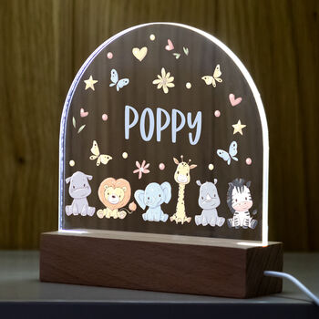 Personalised Jungle Animals Night Light For Children, 2 of 7