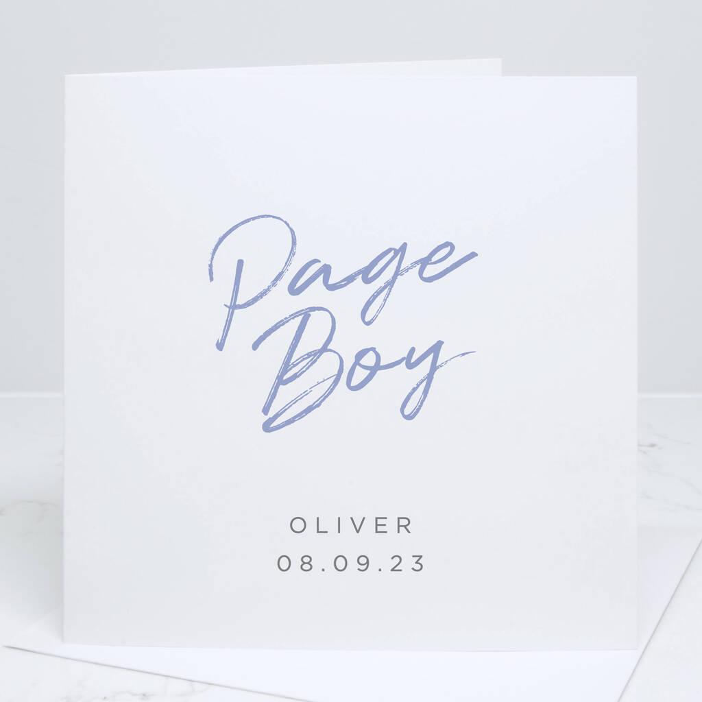 Page Boy Personalised Wedding Card, 1 of 4