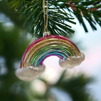Rainbow Shaped Glass Christmas Bauble, 4 of 4