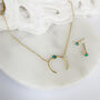 Turquoise Crescent 18ct Gold Vermeil Necklace, thumbnail 3 of 9